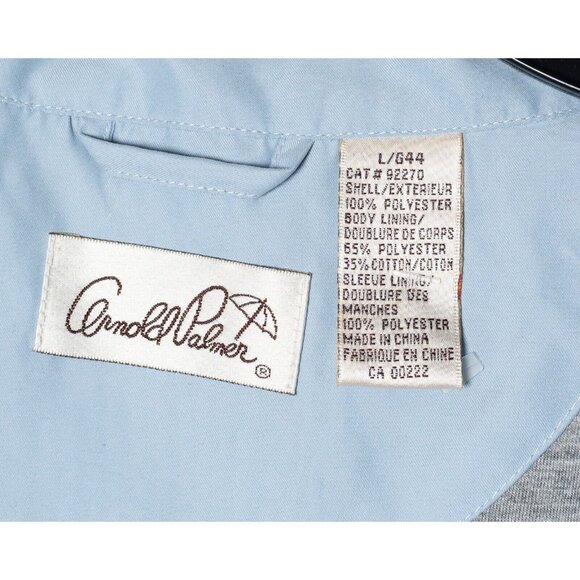 Arnold Palmer Men's Large 44 Bomber Jacket Casual Golf Windbreaker Navy Blue - Picture 6 of 6